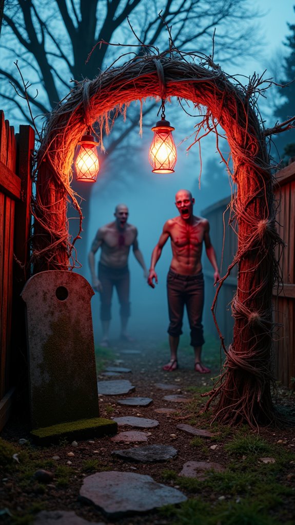 zombie themed yard transformation