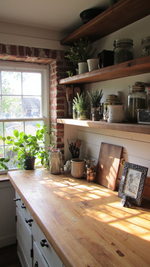 airy open shelving display