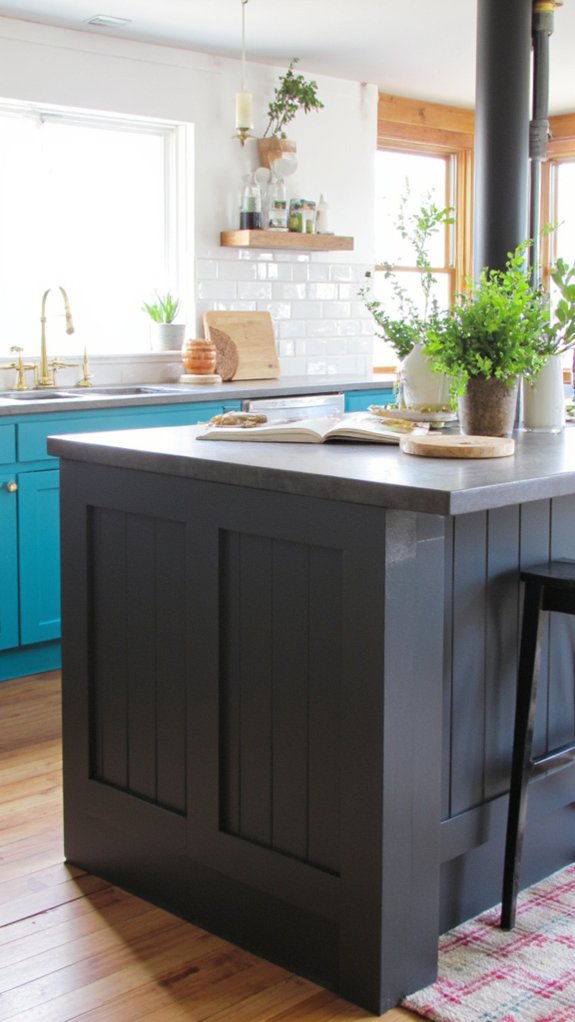 bold color contrast kitchen