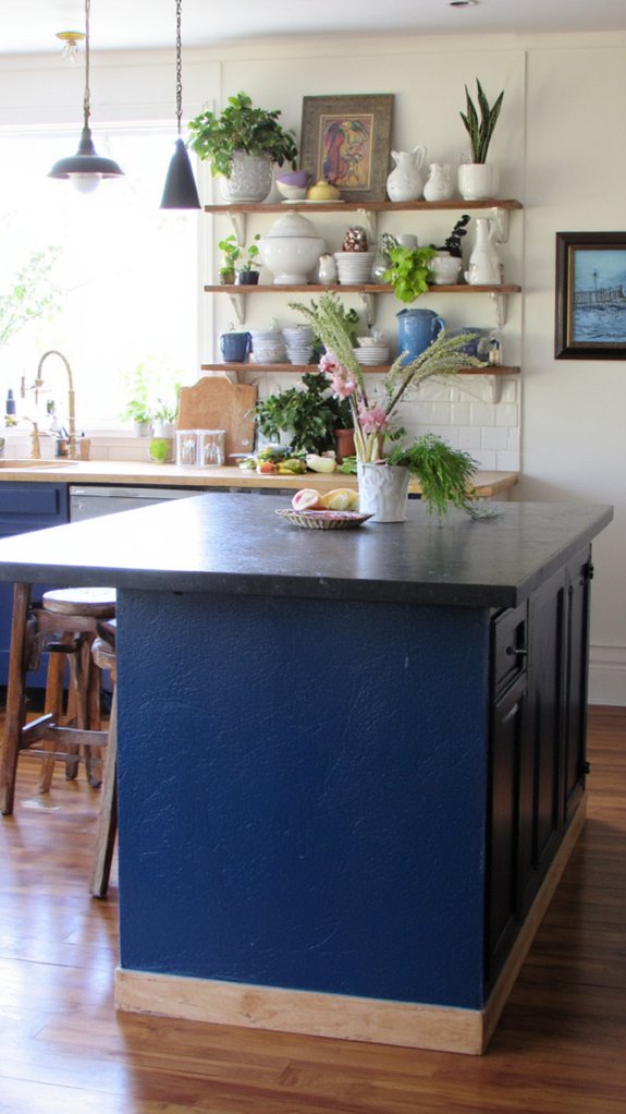 bold navy blue island