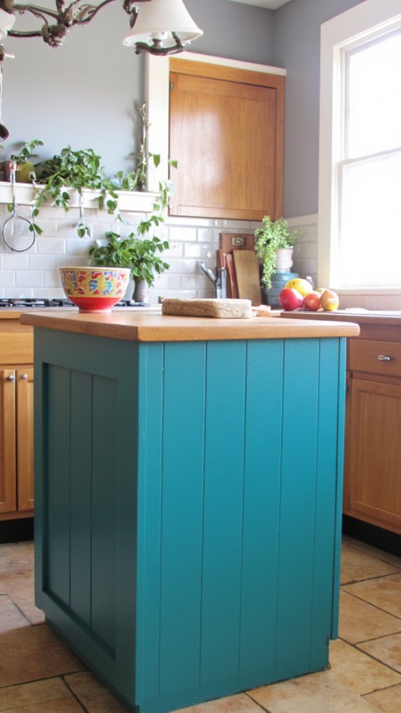 bold teal kitchen transformation