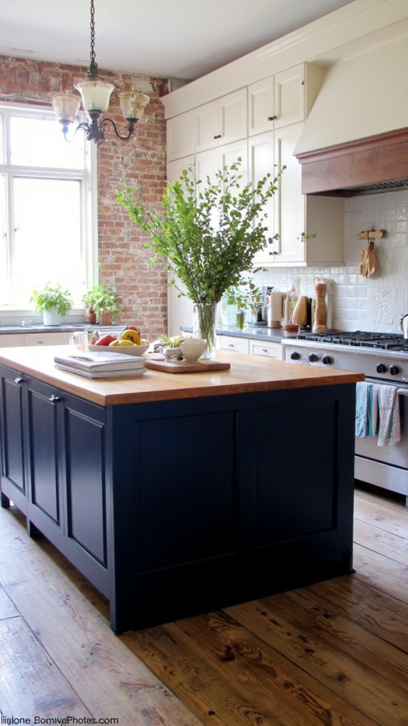 bold two tone kitchen island