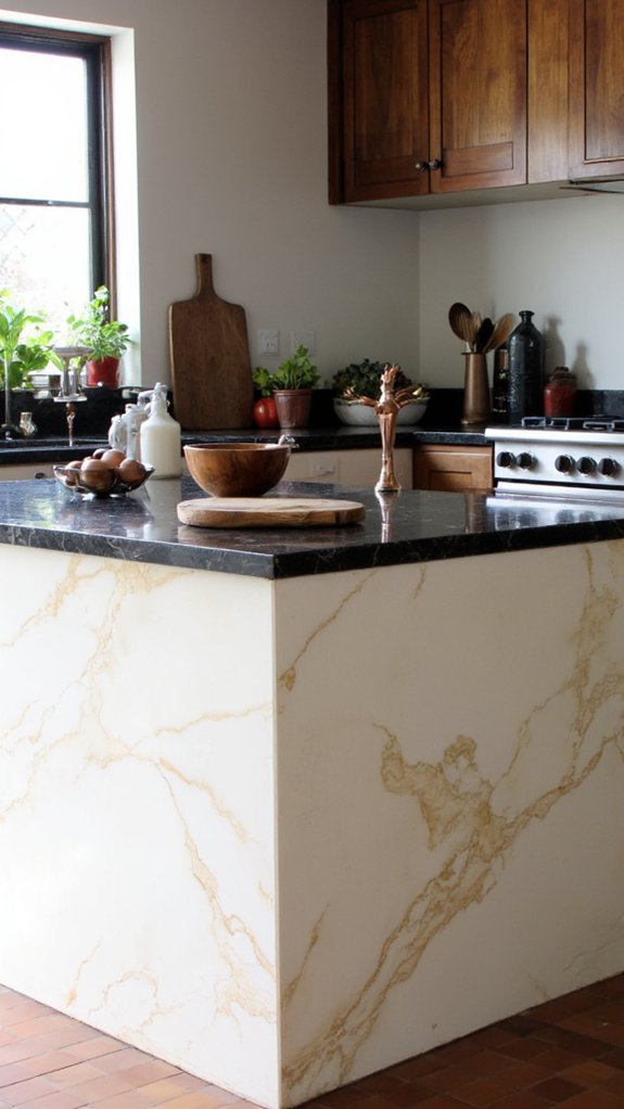 bold two tone marble island