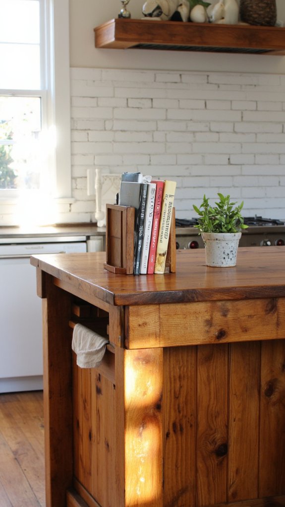 built in cookbook holder enhancement