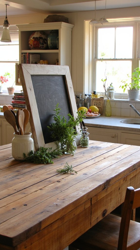 chalkboard kitchen island feature