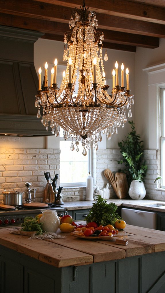 chandeliers elevate kitchen style