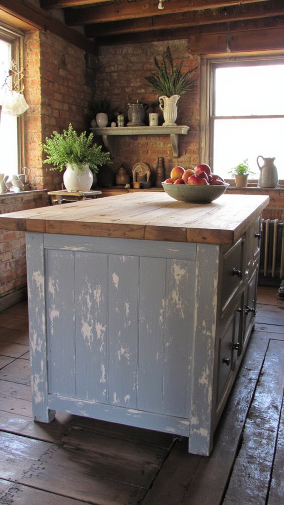 charming distressed kitchen island