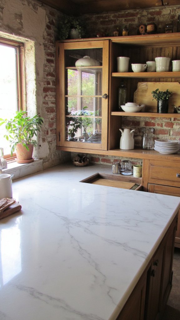 charming rustic marble island