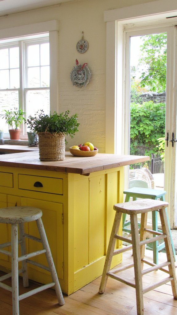 cheerful vintage kitchen gathering