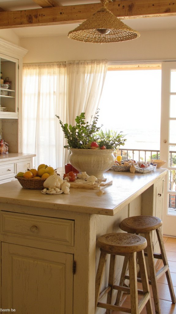 coastal beige kitchen island