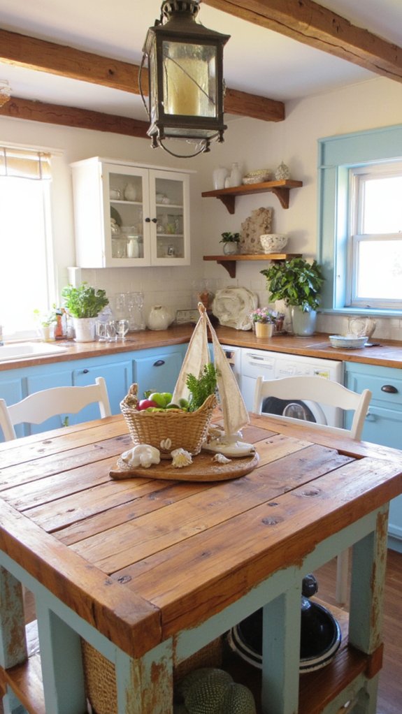coastal reclaimed wood island