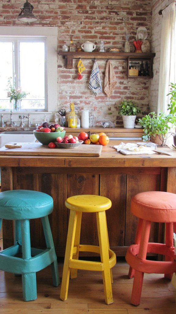 colorful comfortable kitchen seating