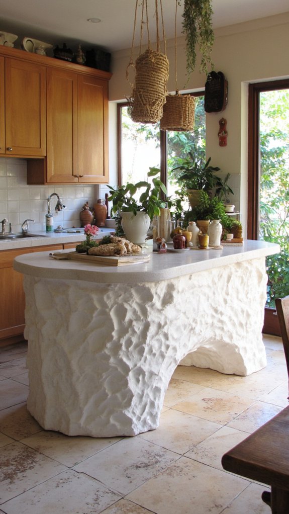 contemporary fluted kitchen islands