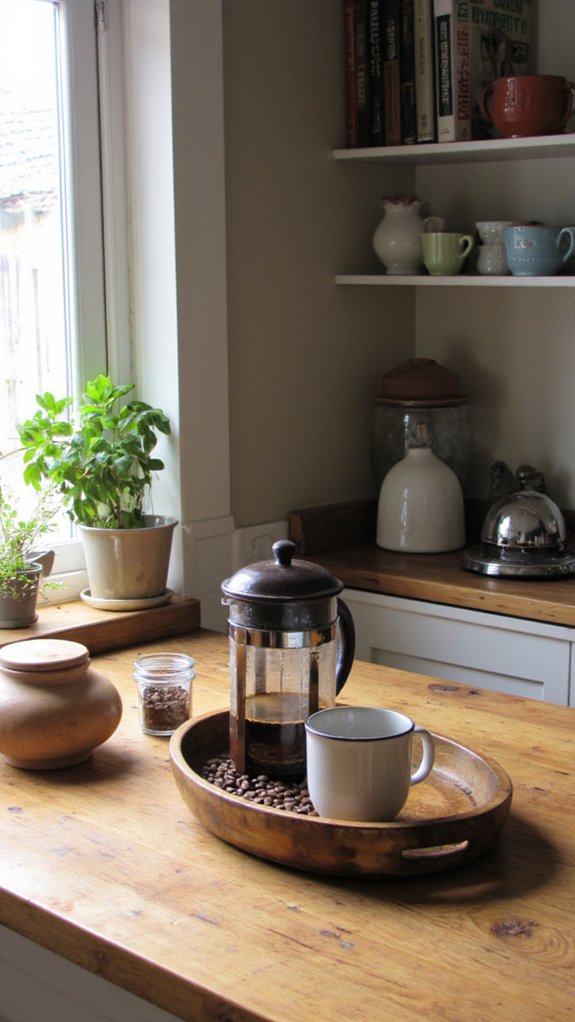 cozy coffee station setup