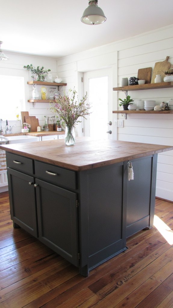 cozy farmhouse gray kitchen