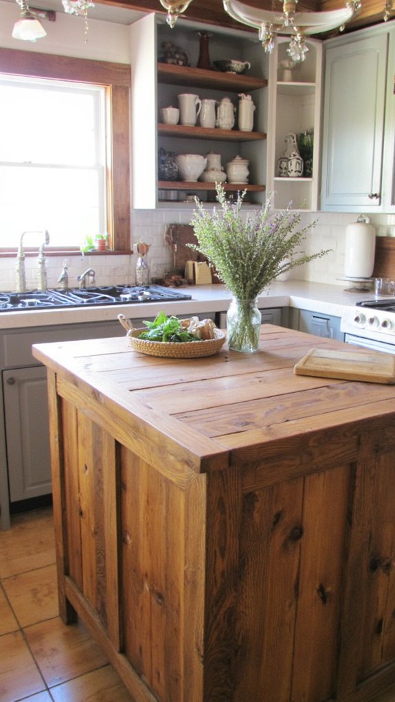 cozy reclaimed wood island