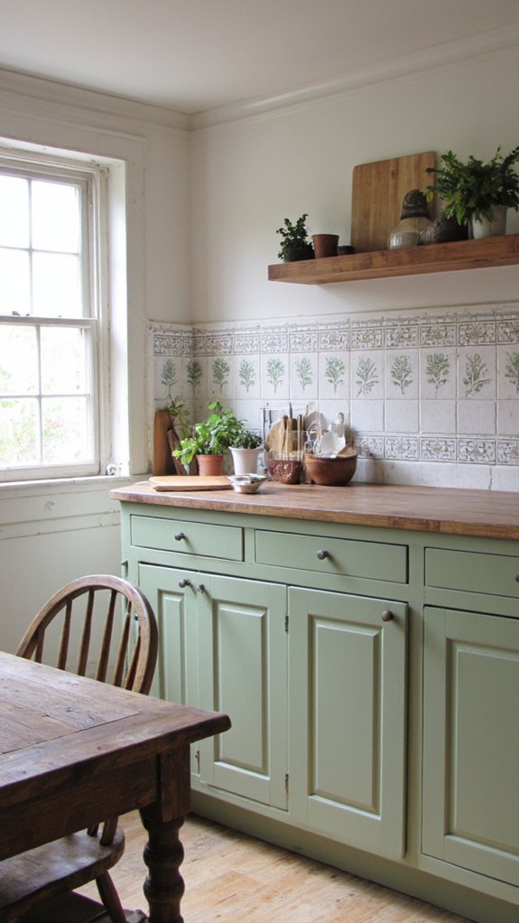 creative patterned tile backsplash