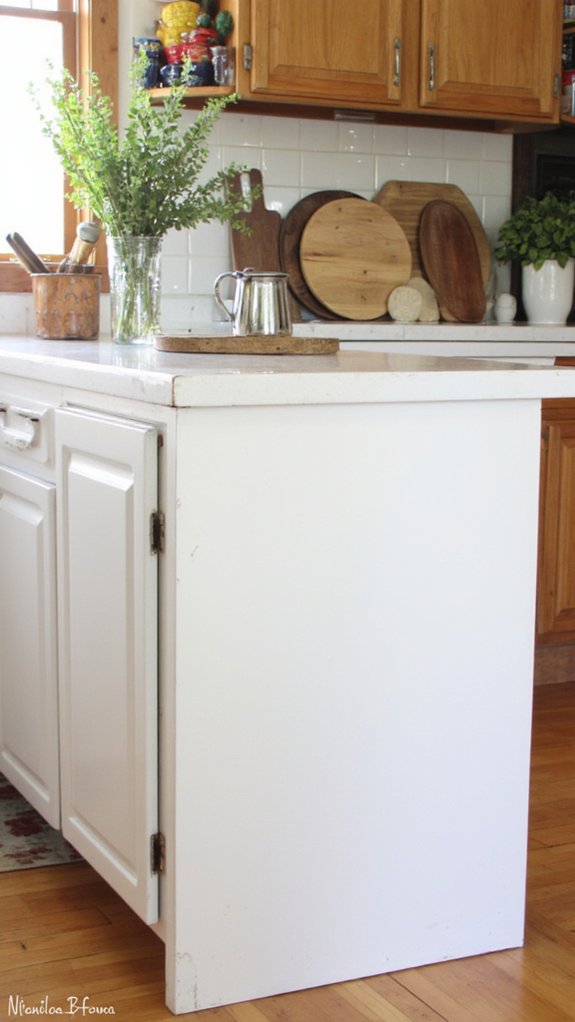 crisp white kitchen island