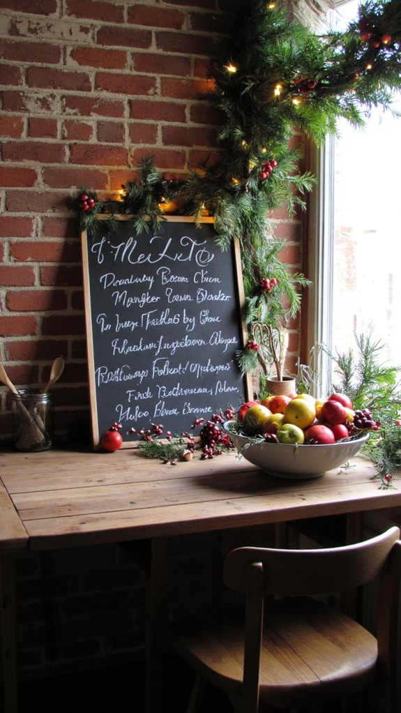 diy festive chalkboard menu