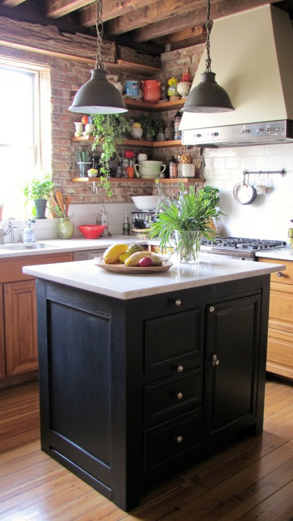 dramatic deep charcoal island