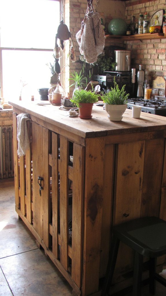 eco friendly rustic kitchen island