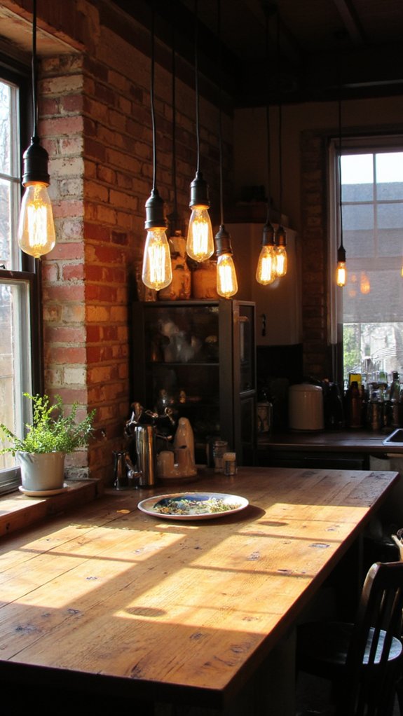 edgy industrial kitchen lighting