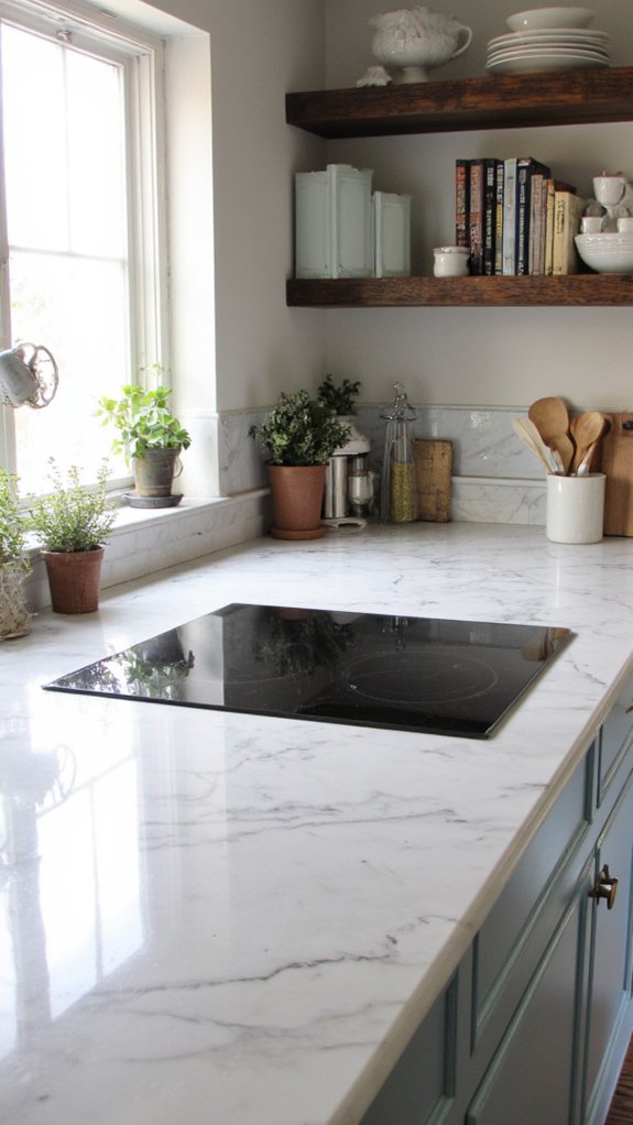 efficient marble island cooktop