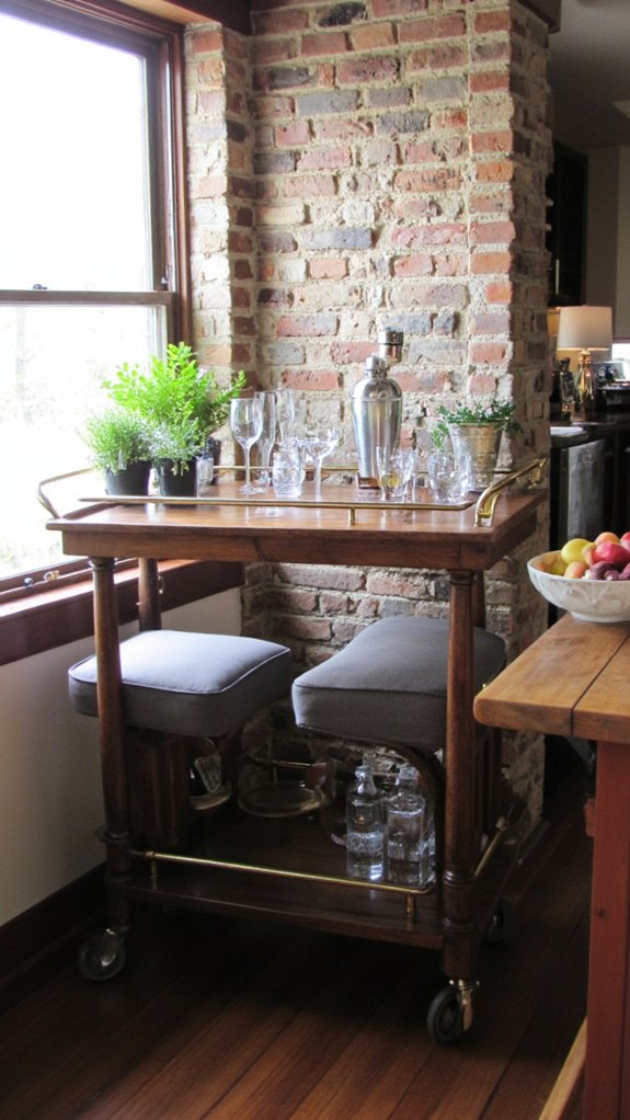 elegant bar cart setup