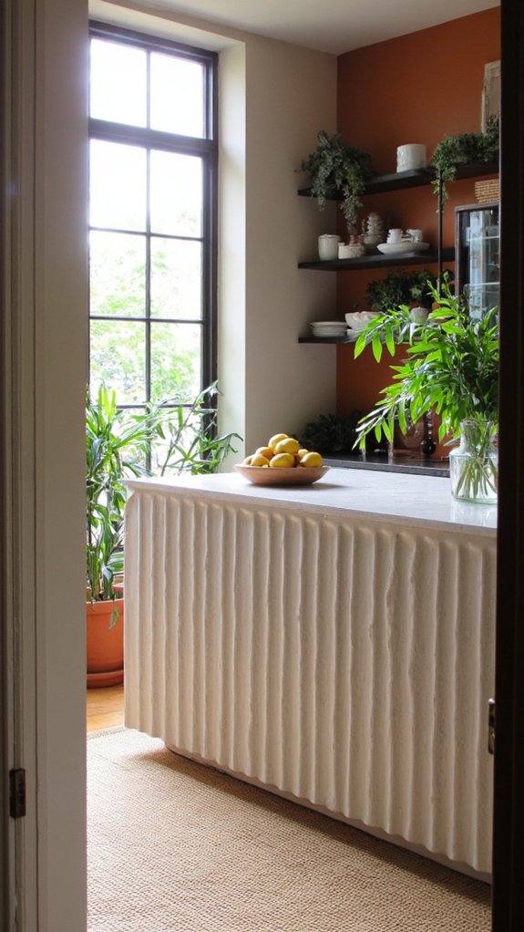 elegant fluted island design