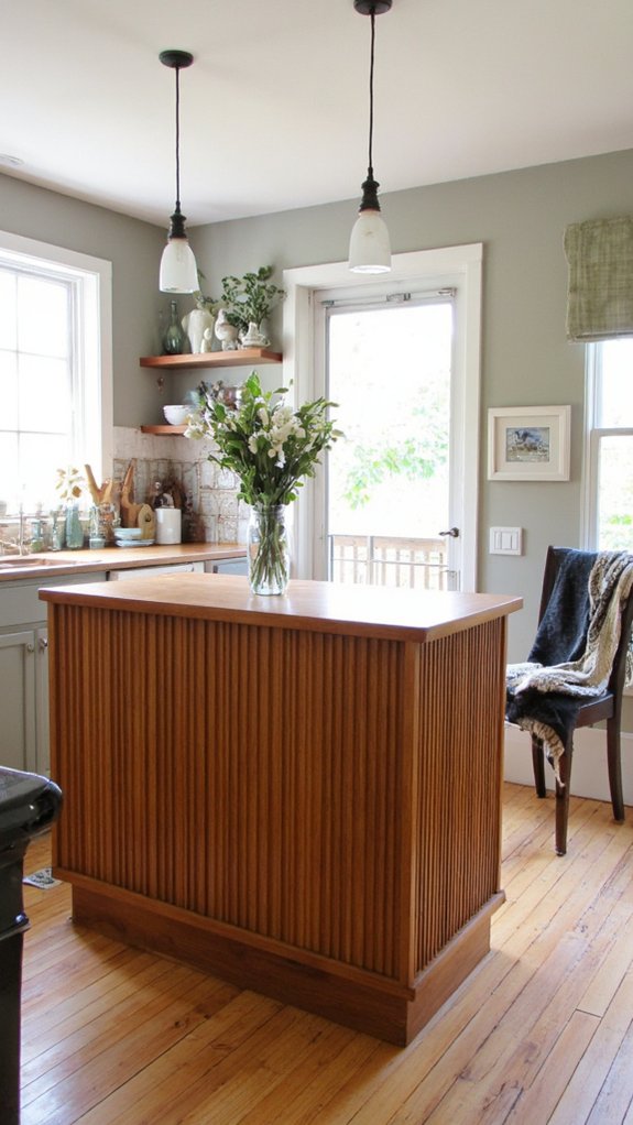 elegant fluted island lighting