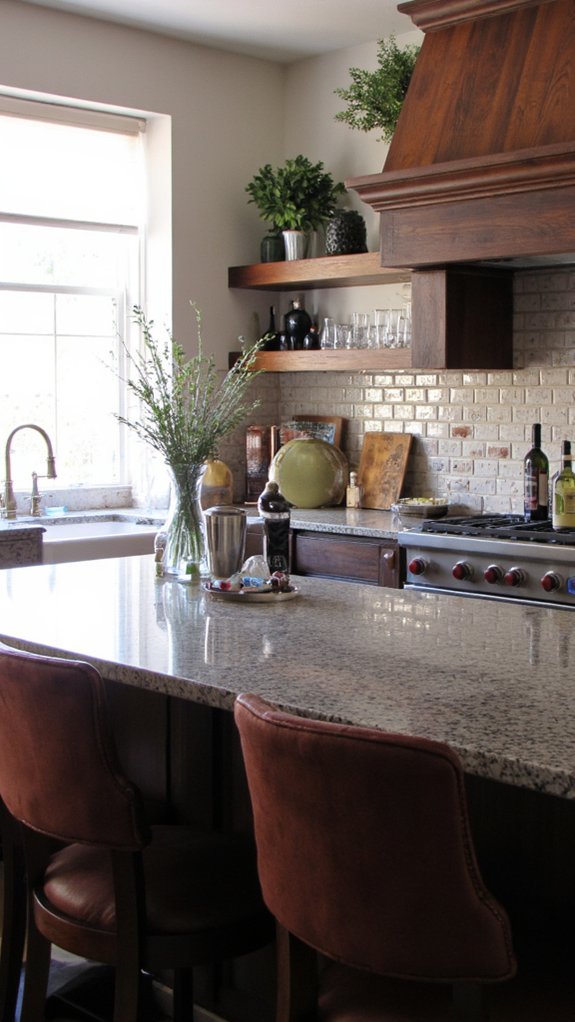 elegant kitchen bar area