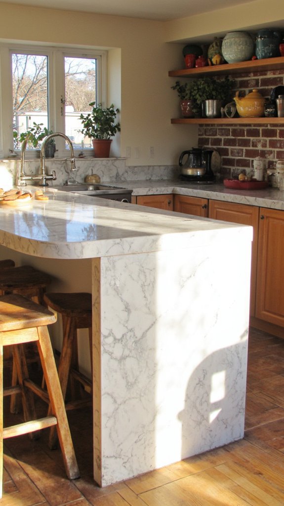 elegant kitchen marble island