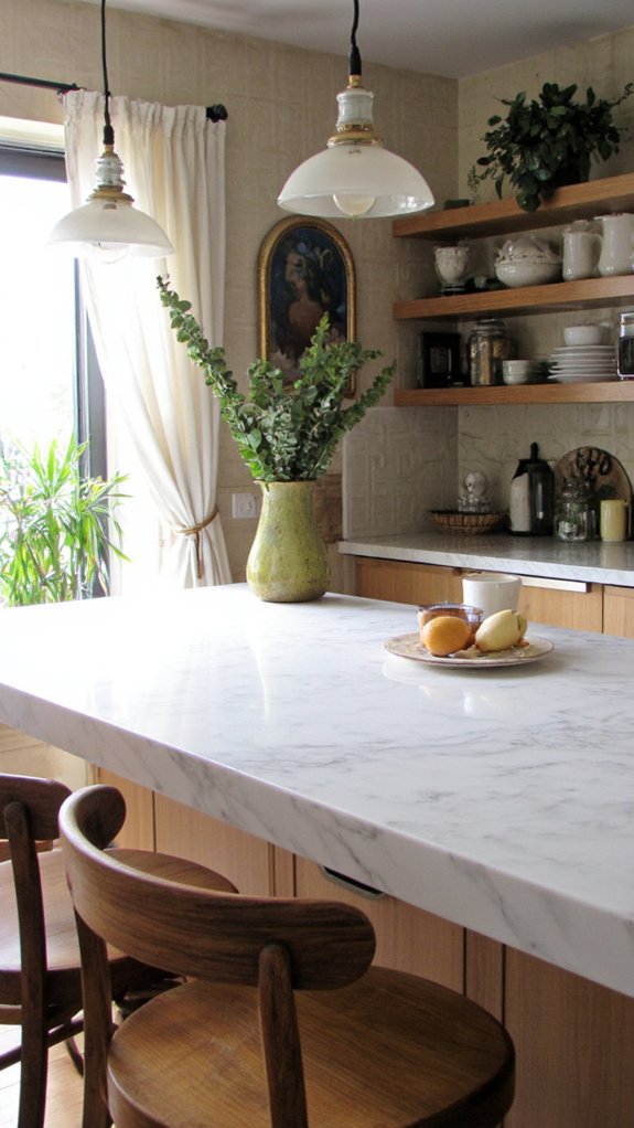 elegant marble island lighting