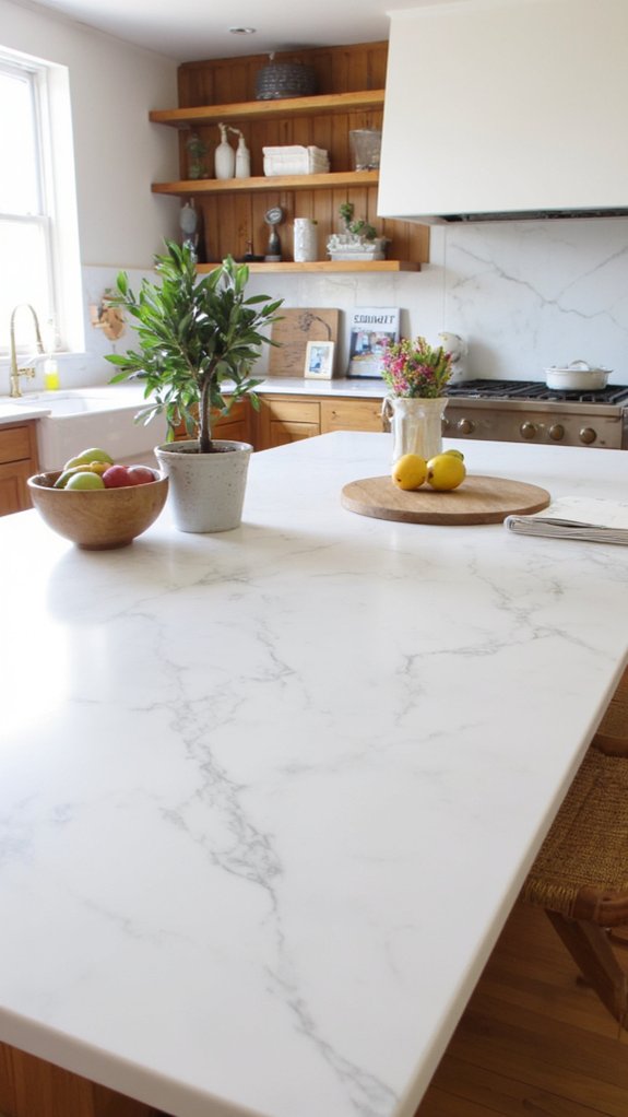 elegant minimalist marble island