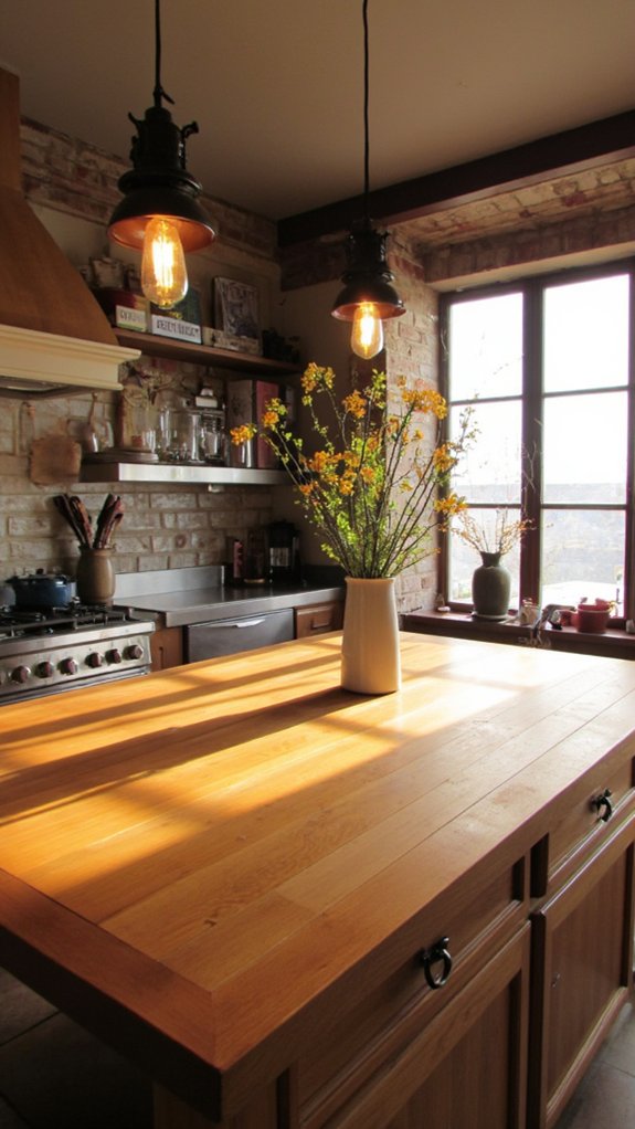 elegant oak island lighting