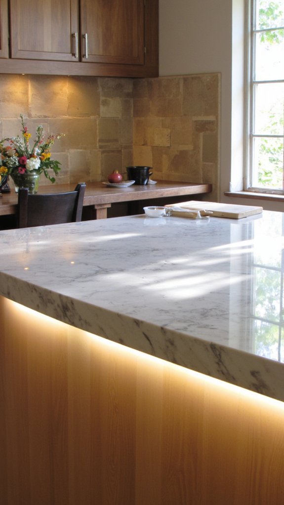 elevated kitchen island ambiance