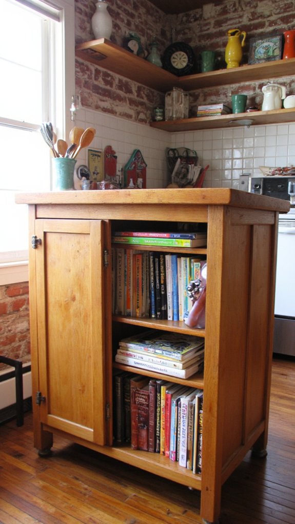 enclosed bookshelves for cookbooks