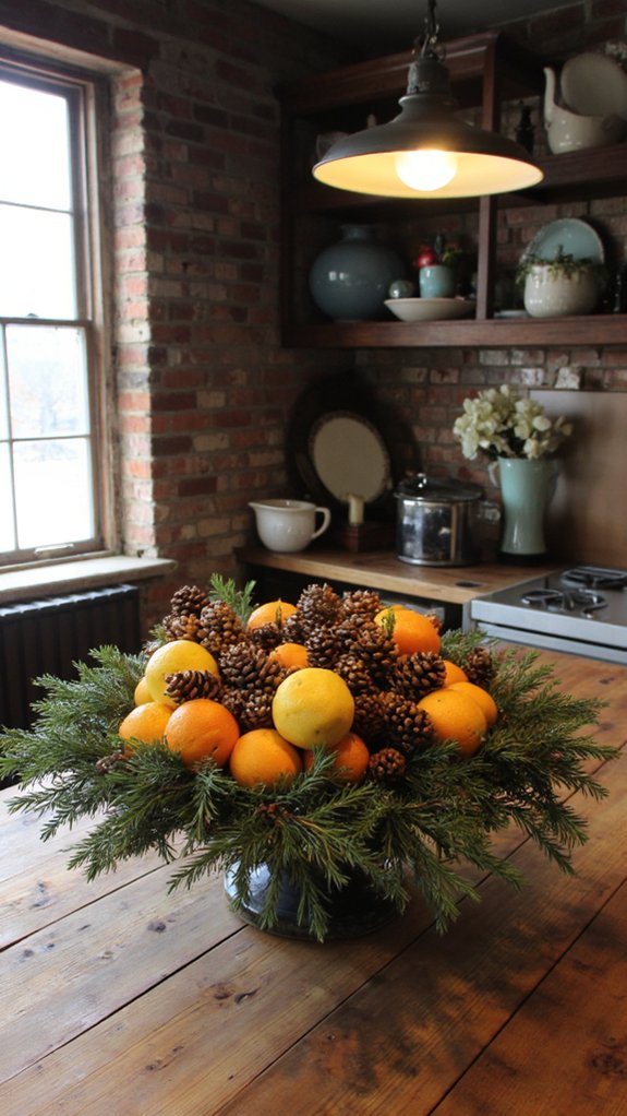 festive kitchen centerpiece arrangement