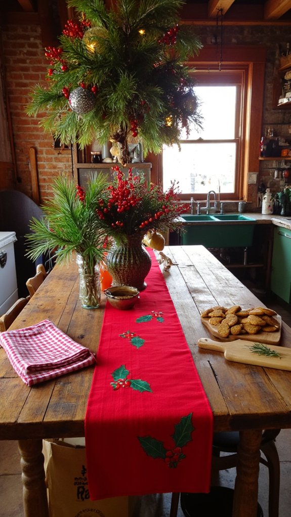 festive red and green d cor