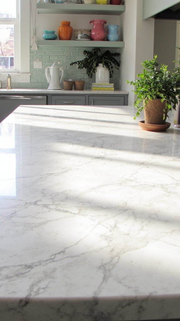 geometric quartz kitchen design