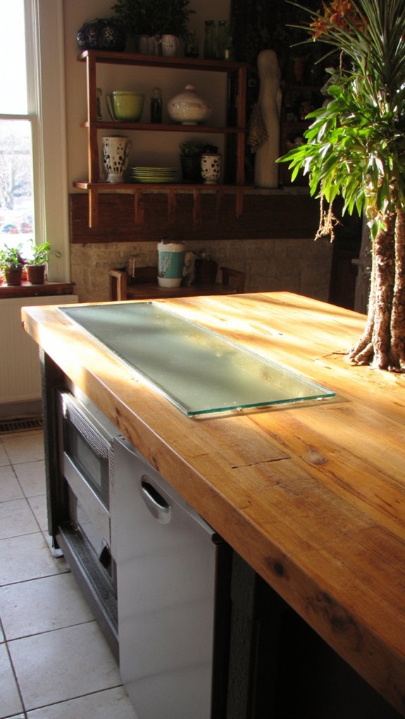 glass and wood textures