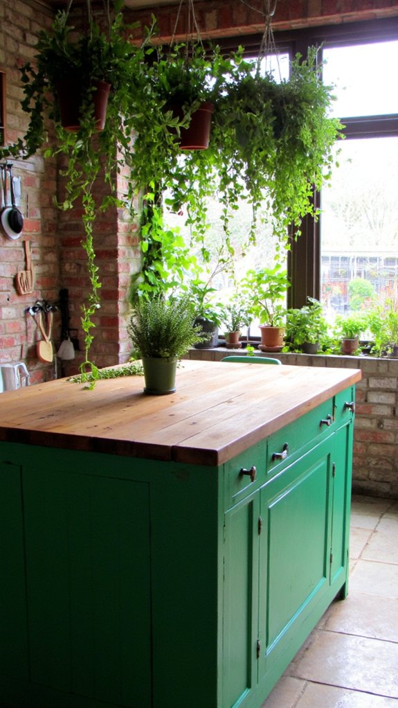 hanging planters enhance kitchens