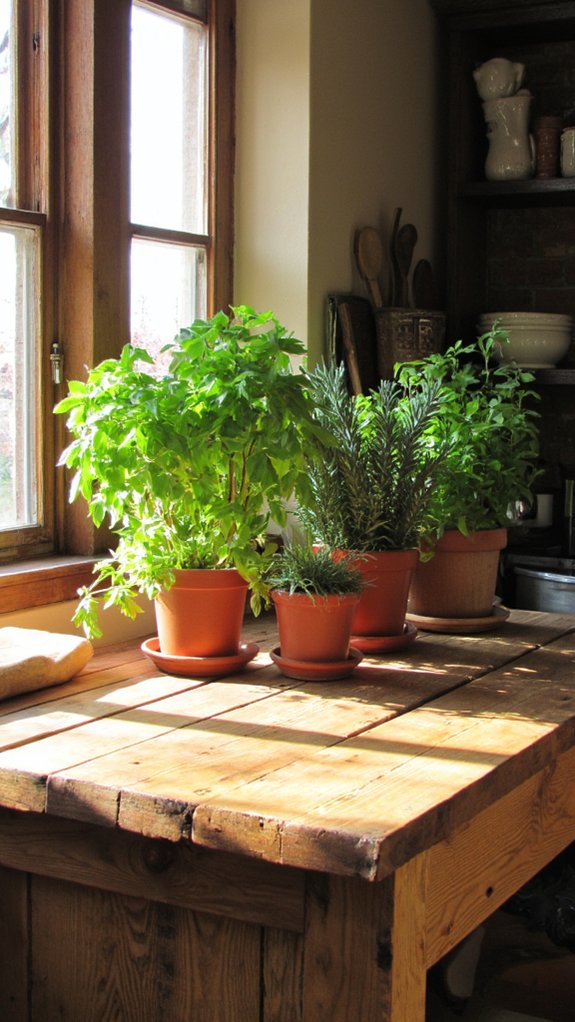 herb garden on island