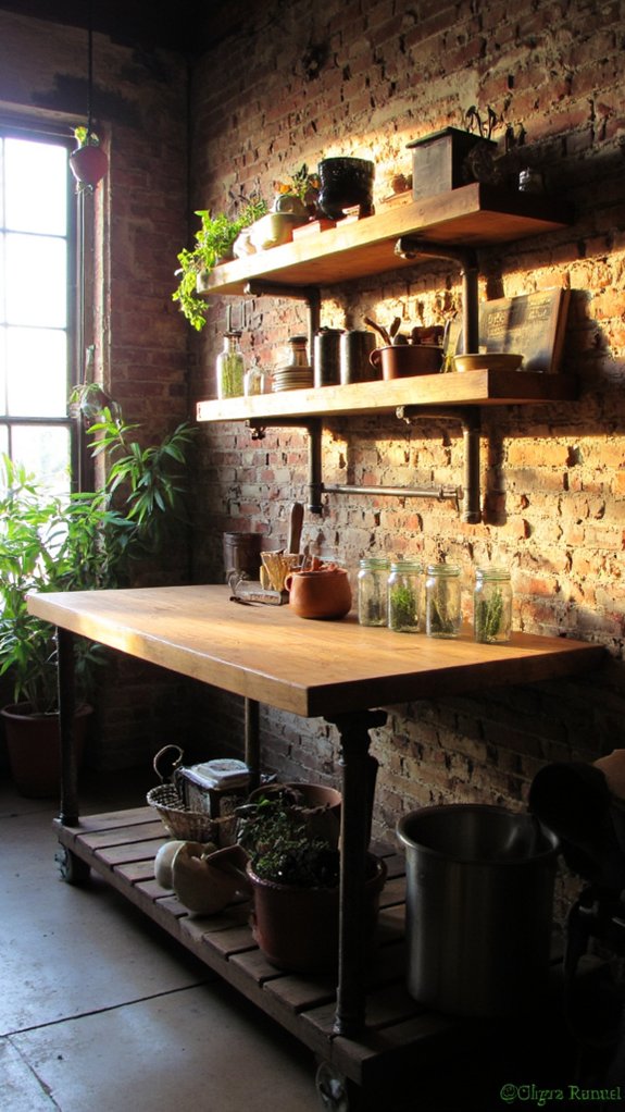 industrial open shelving style