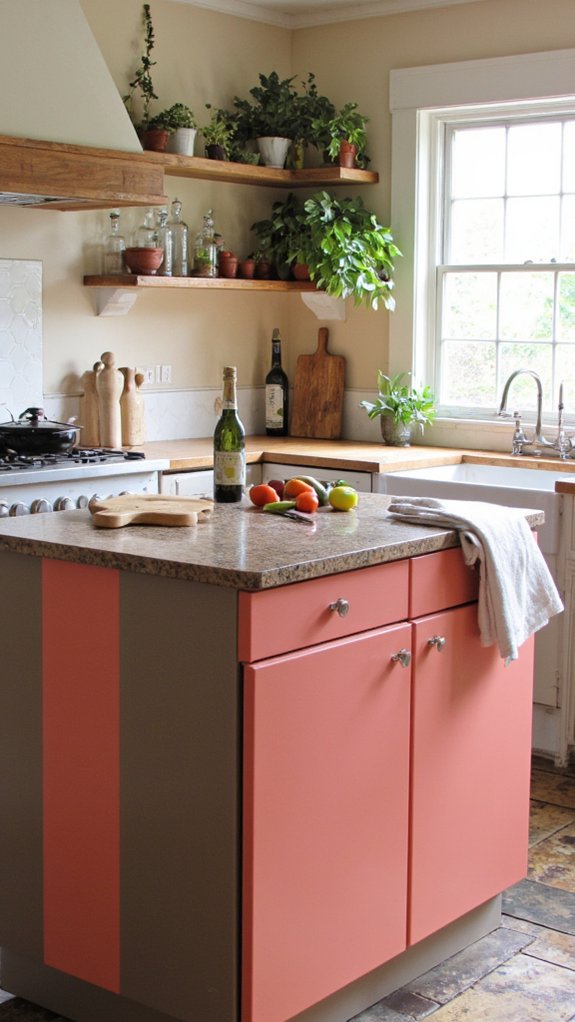 inviting vibrant kitchen island