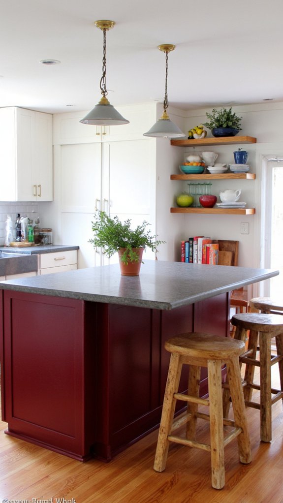 luxurious rich burgundy kitchen