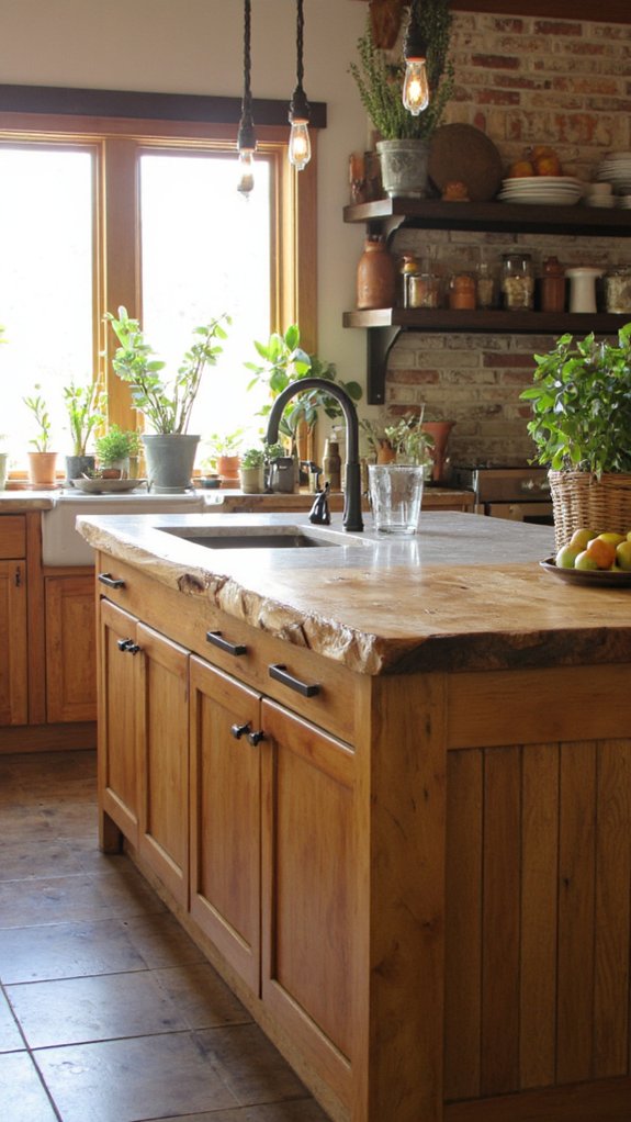 mixed materials kitchen island