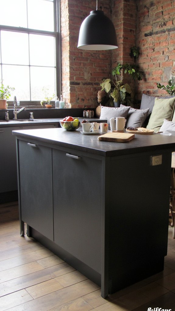modern gray kitchen seating