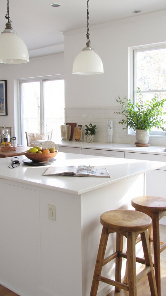 modern white kitchen island