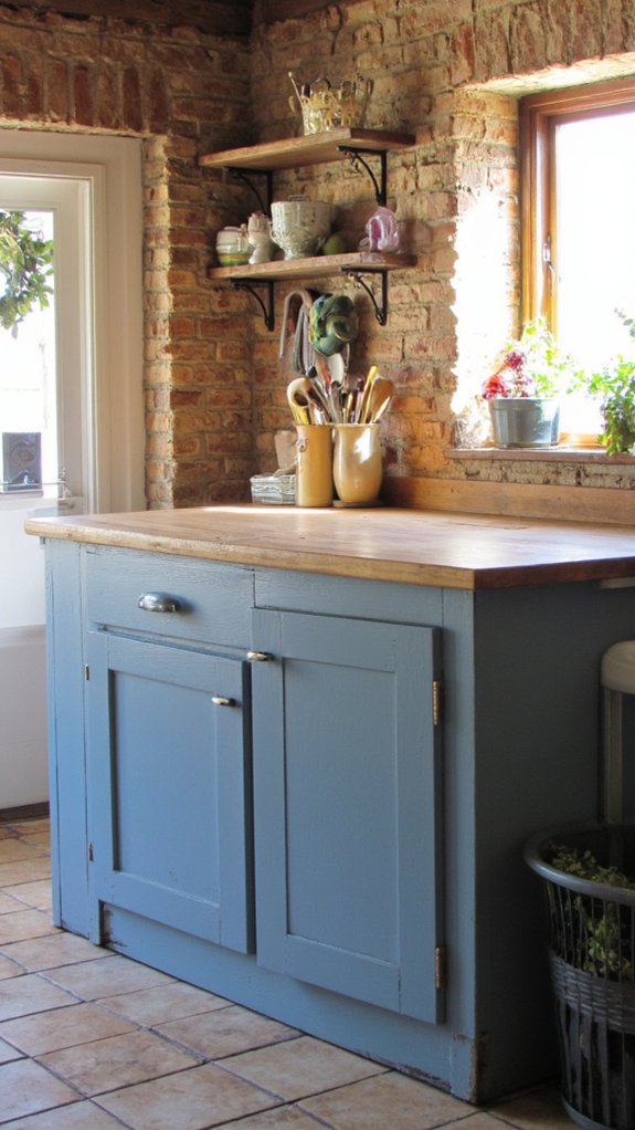 muted denim rustic warmth